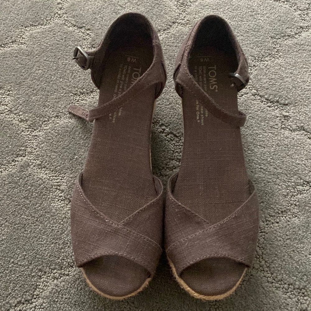Toms Grey Wedges Size 6